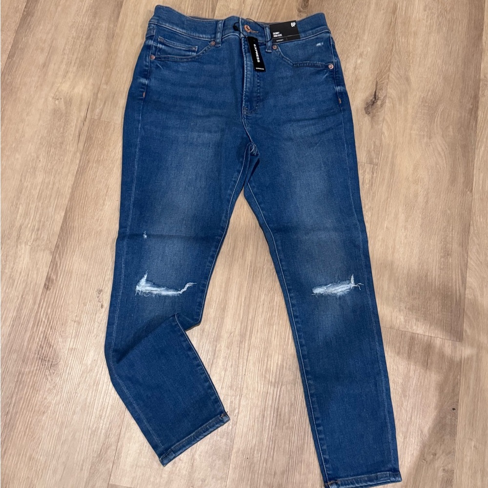 Women’s Distressed Slim Fit Jeans - Blue